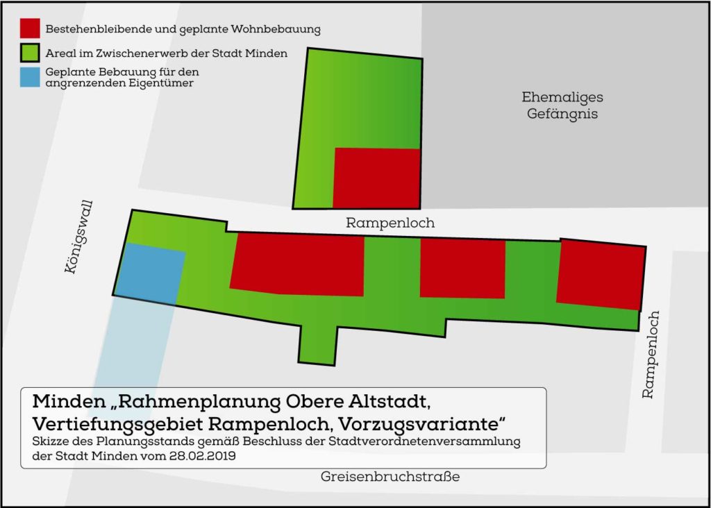 Skandal am Mindener Rampenloch: Lageplan